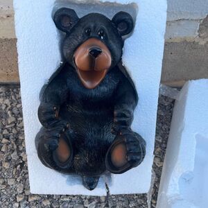Vintage Wine Bottle Holder Black Bear By Rivers Edge 2007